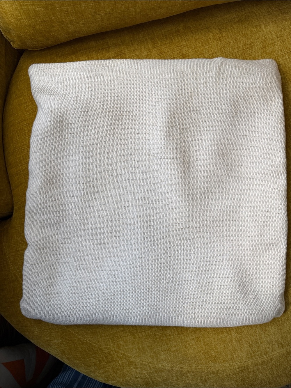 West Elm cotton/jute natural throw pillow cover 18x18” - Picture 3 of 5